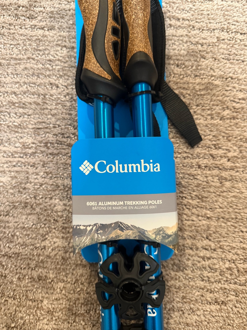 Columbia Bright Blue Trekking Poles with Black Grips